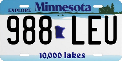 MN license plate 988LEU