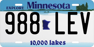 MN license plate 988LEV