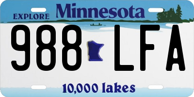 MN license plate 988LFA