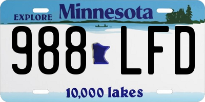 MN license plate 988LFD
