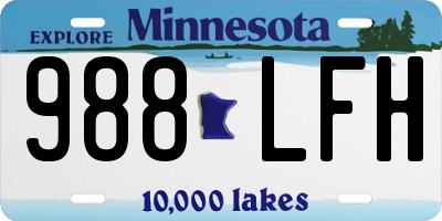 MN license plate 988LFH
