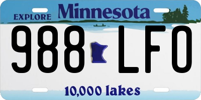 MN license plate 988LFO