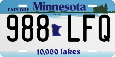 MN license plate 988LFQ