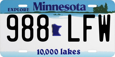 MN license plate 988LFW