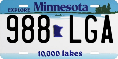 MN license plate 988LGA