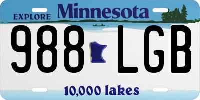 MN license plate 988LGB