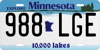MN license plate 988LGE