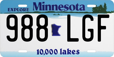 MN license plate 988LGF