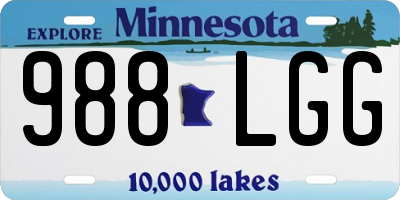 MN license plate 988LGG