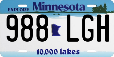 MN license plate 988LGH