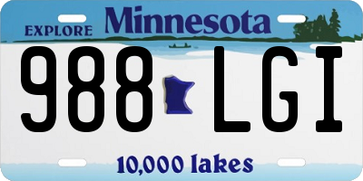 MN license plate 988LGI