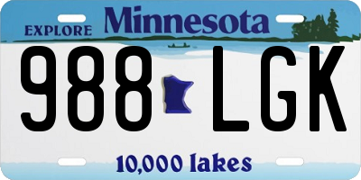 MN license plate 988LGK