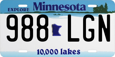 MN license plate 988LGN