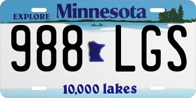 MN license plate 988LGS