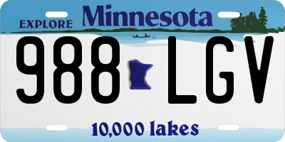 MN license plate 988LGV