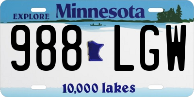 MN license plate 988LGW