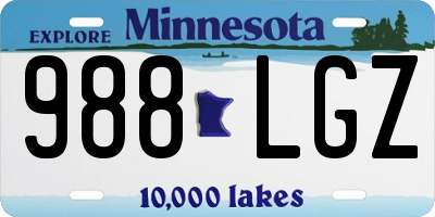 MN license plate 988LGZ