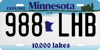 MN license plate 988LHB