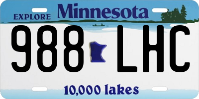 MN license plate 988LHC