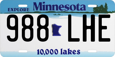 MN license plate 988LHE