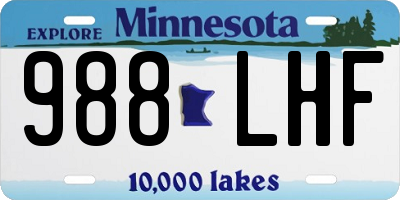 MN license plate 988LHF