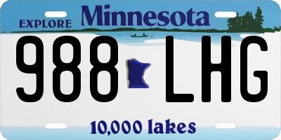 MN license plate 988LHG