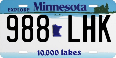 MN license plate 988LHK