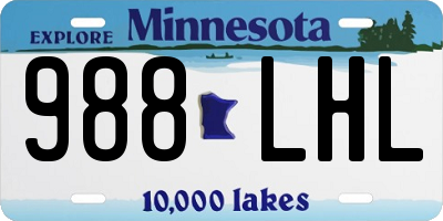 MN license plate 988LHL