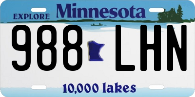 MN license plate 988LHN