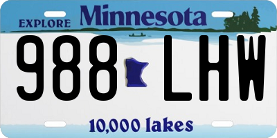 MN license plate 988LHW