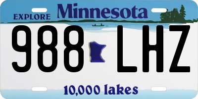 MN license plate 988LHZ
