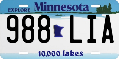 MN license plate 988LIA