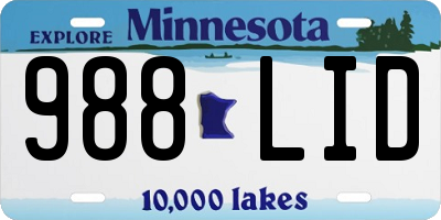 MN license plate 988LID