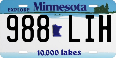 MN license plate 988LIH