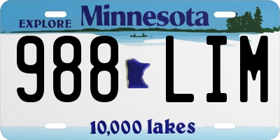 MN license plate 988LIM