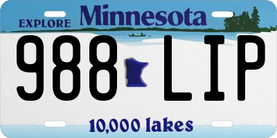 MN license plate 988LIP