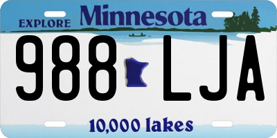 MN license plate 988LJA