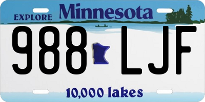 MN license plate 988LJF