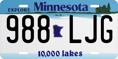 MN license plate 988LJG