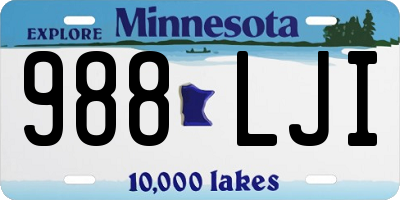 MN license plate 988LJI