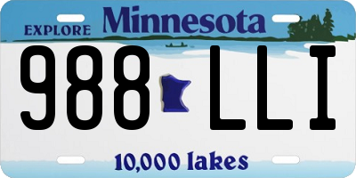 MN license plate 988LLI