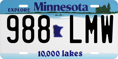 MN license plate 988LMW
