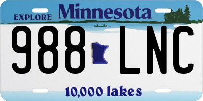 MN license plate 988LNC