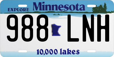 MN license plate 988LNH