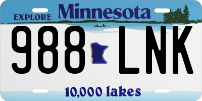 MN license plate 988LNK