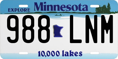MN license plate 988LNM