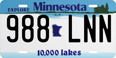 MN license plate 988LNN