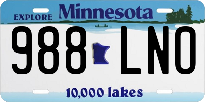MN license plate 988LNO