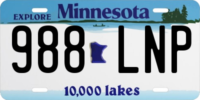 MN license plate 988LNP