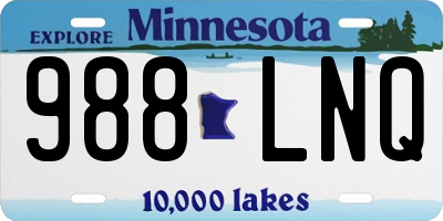 MN license plate 988LNQ